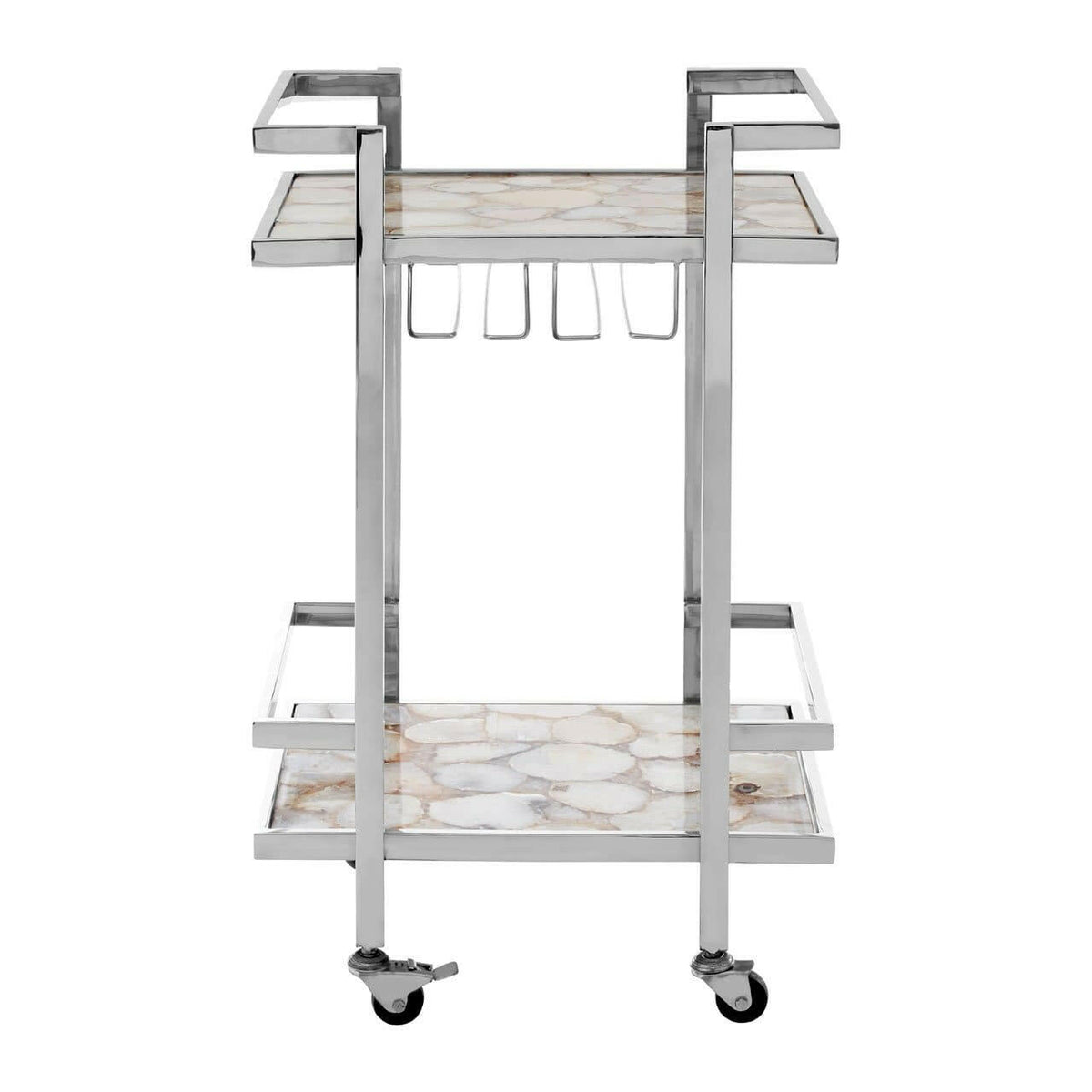 Rolf White Agate Drinks Trolley.