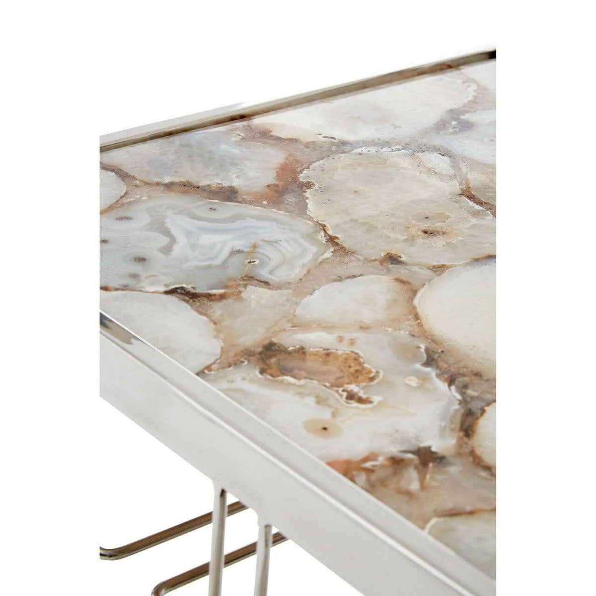 Rolf White Agate Drinks Trolley.
