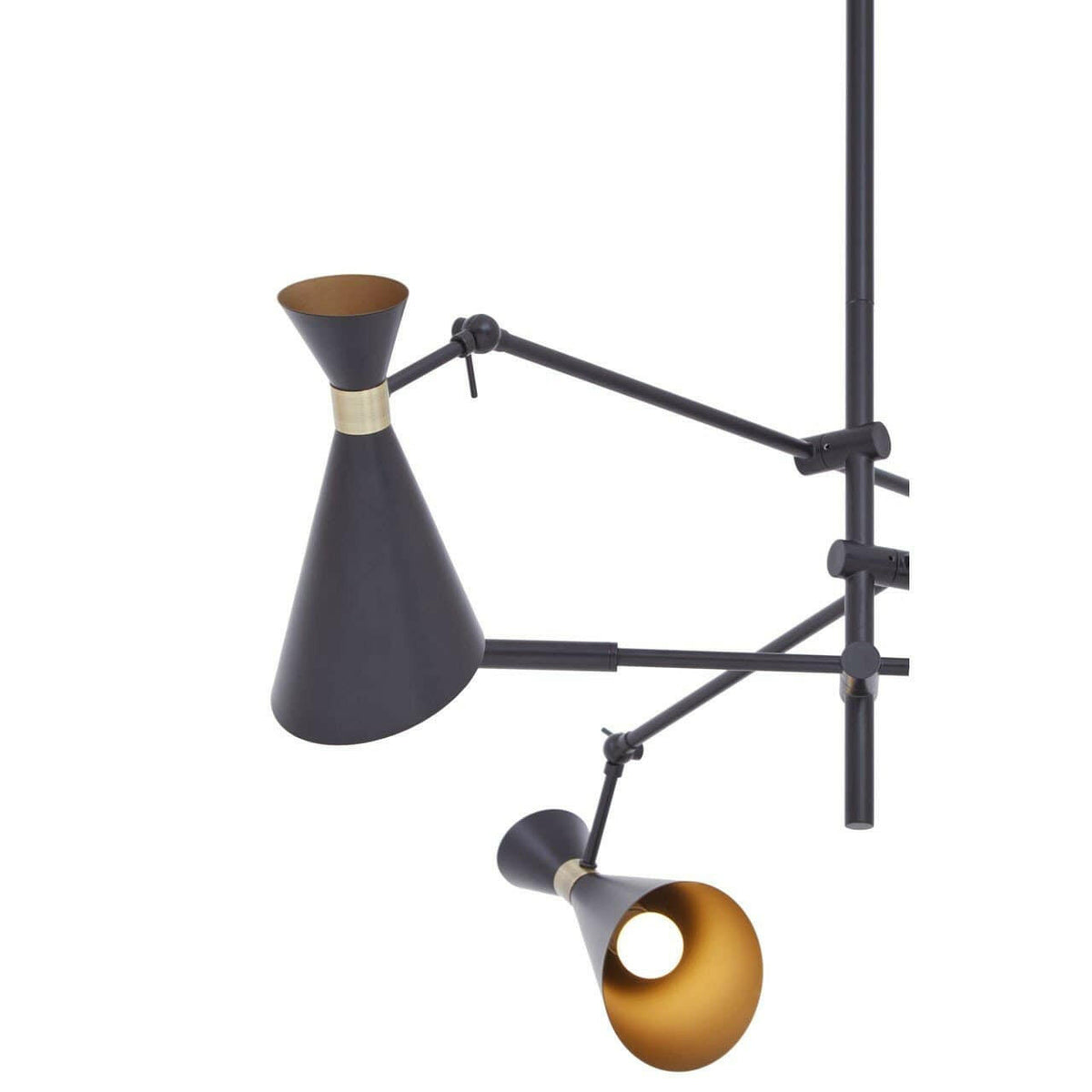 Lennox 3 Shade Black And Gold Pendant.