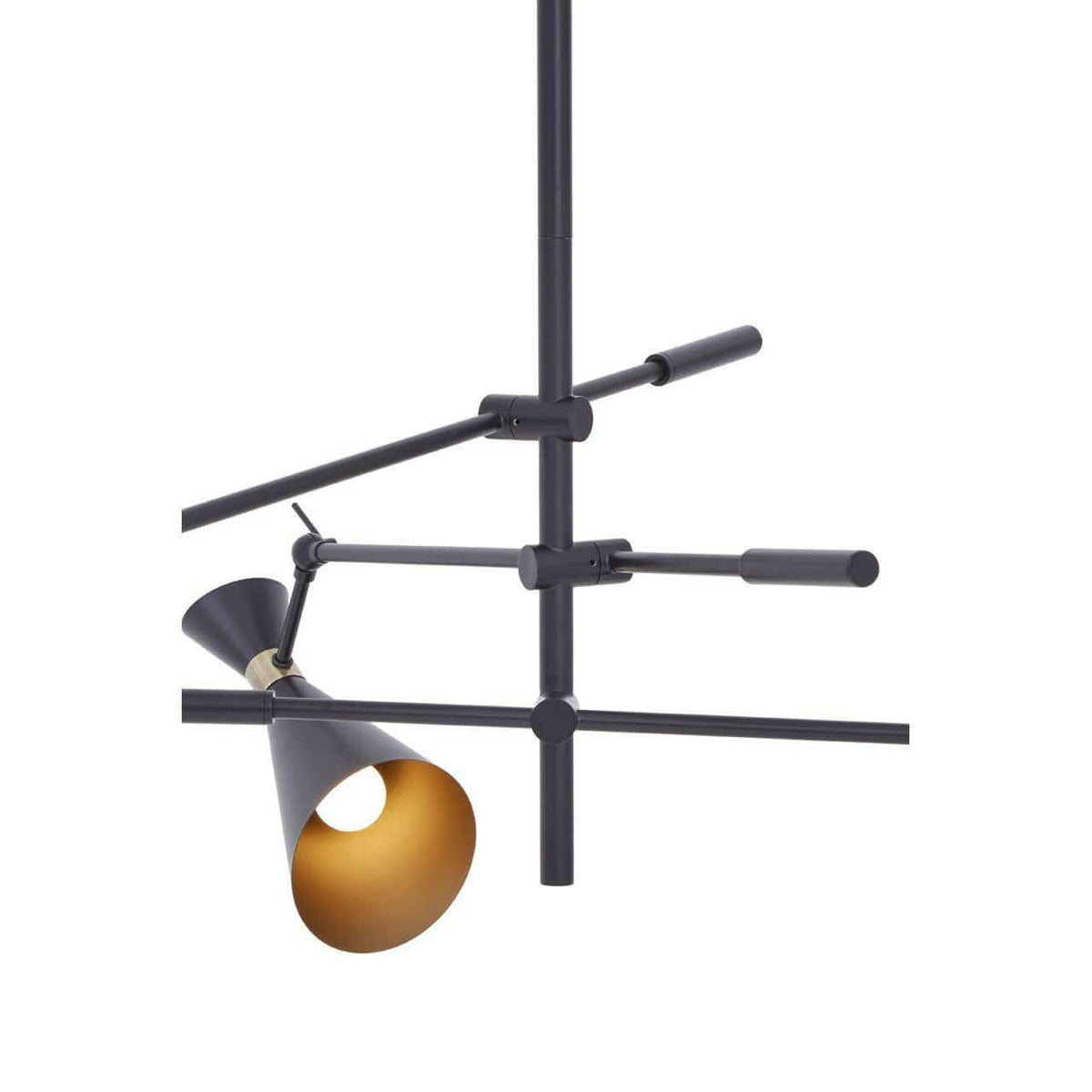 Lennox 3 Shade Black And Gold Pendant.