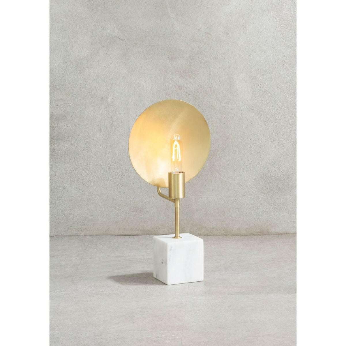 Saramis Metal Task Lamp With White Marble Block Base.
