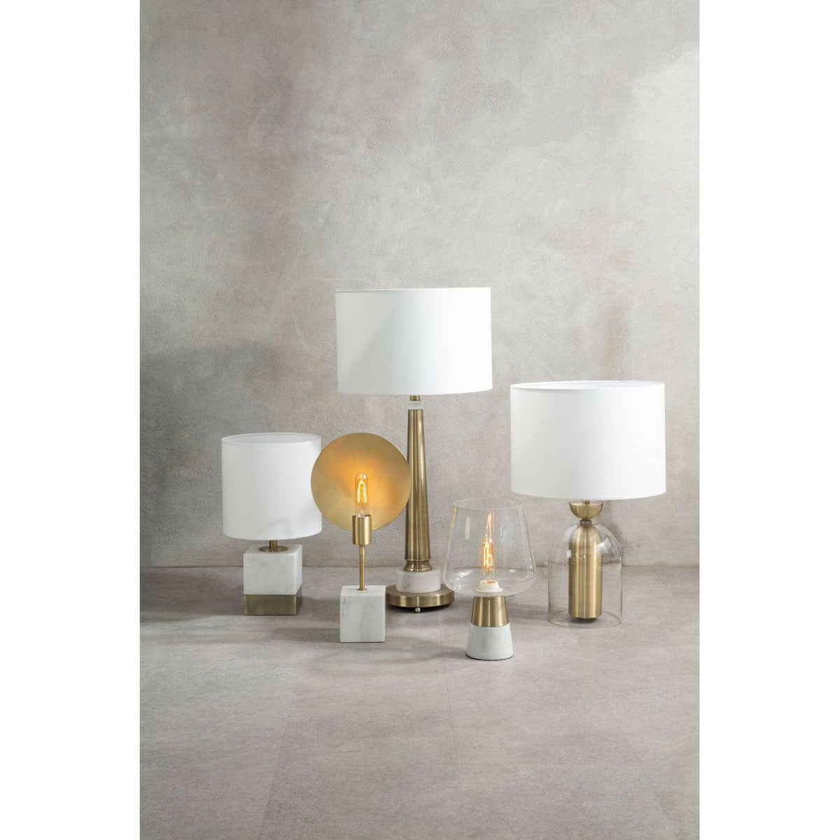 Saramis Metal Task Lamp With White Marble Block Base.