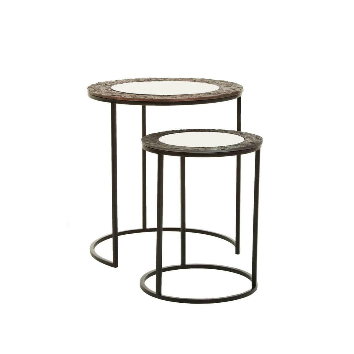 Akola Set Of 2 Small Round Side Tables.