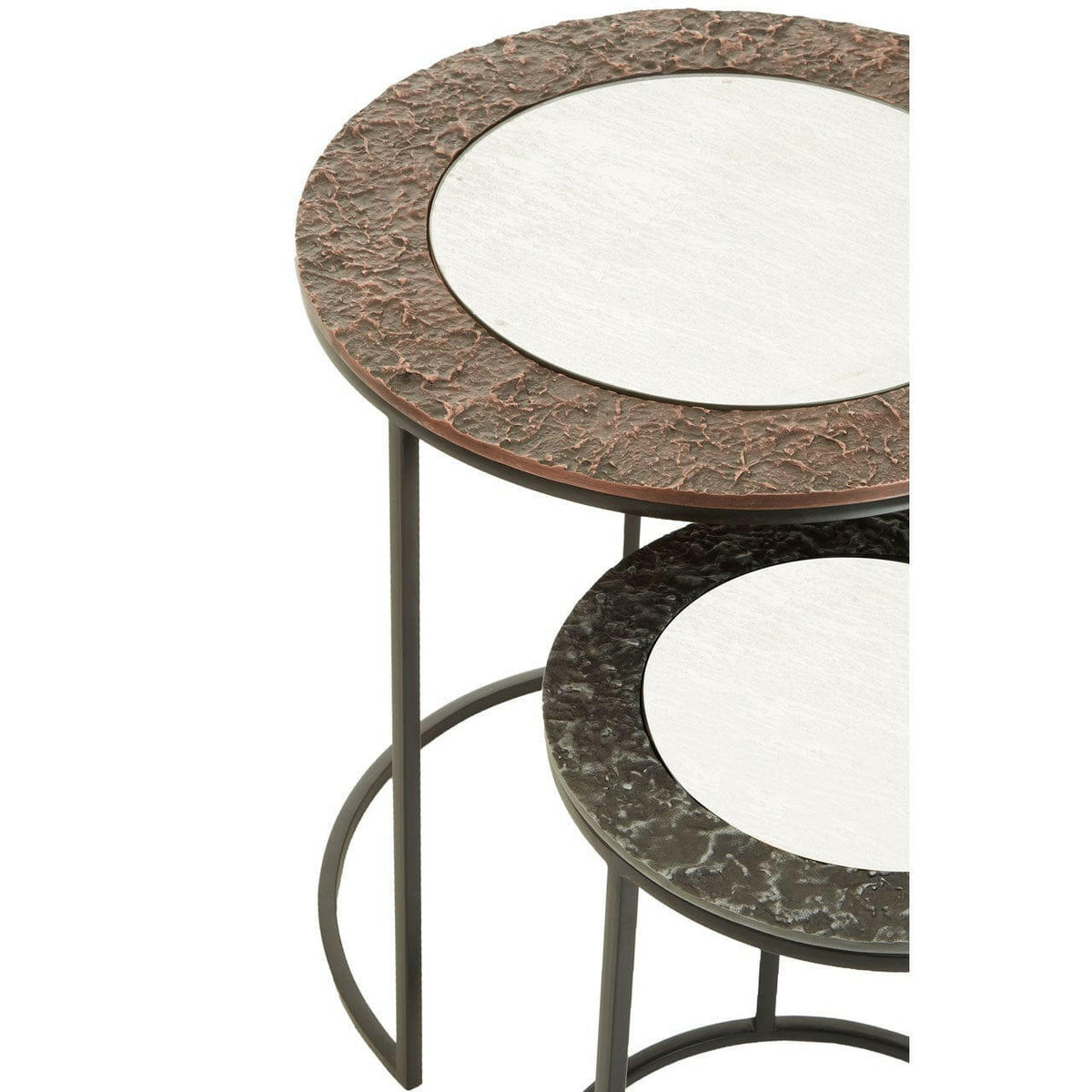 Akola Set Of 2 Small Round Side Tables.
