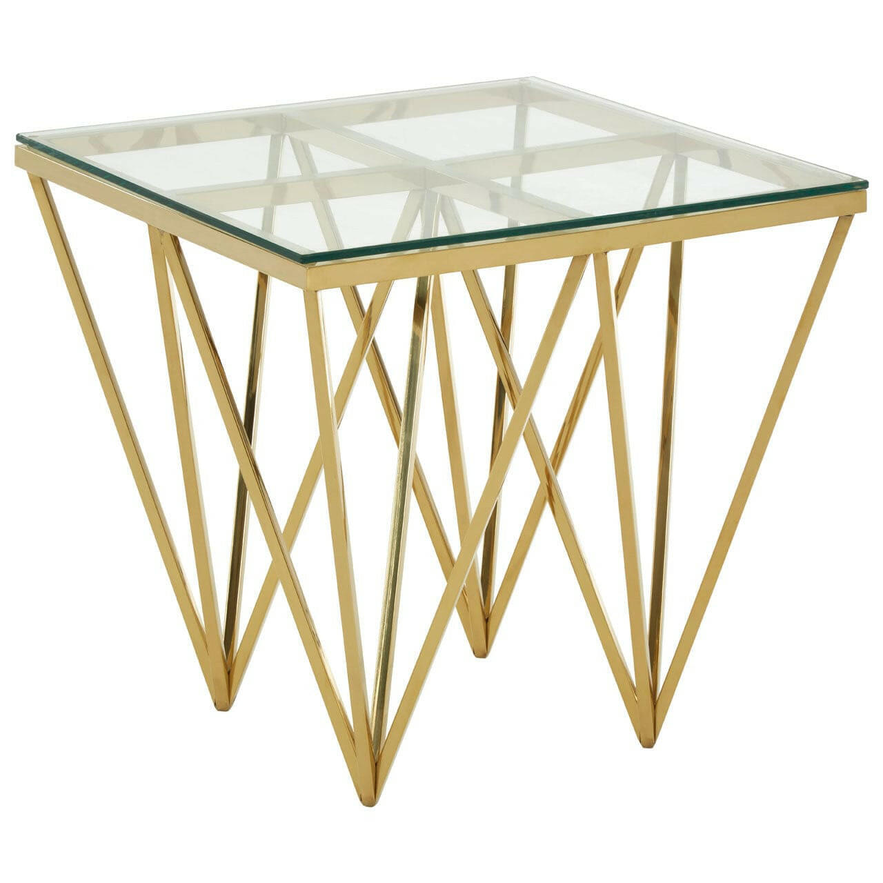 Hamilton Interiors Living Allure Gold Finish Spike Legs End Table House of Isabella UK