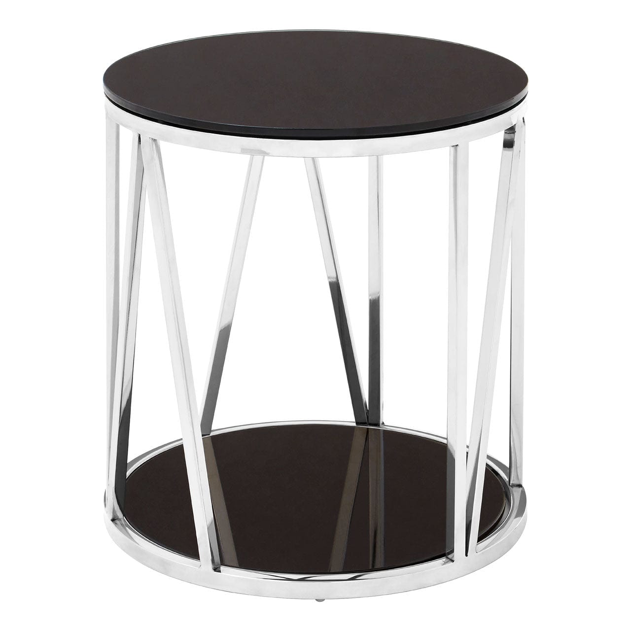 Hamilton Interiors Living Alvaro Round Chrome Finish Side Table House of Isabella UK