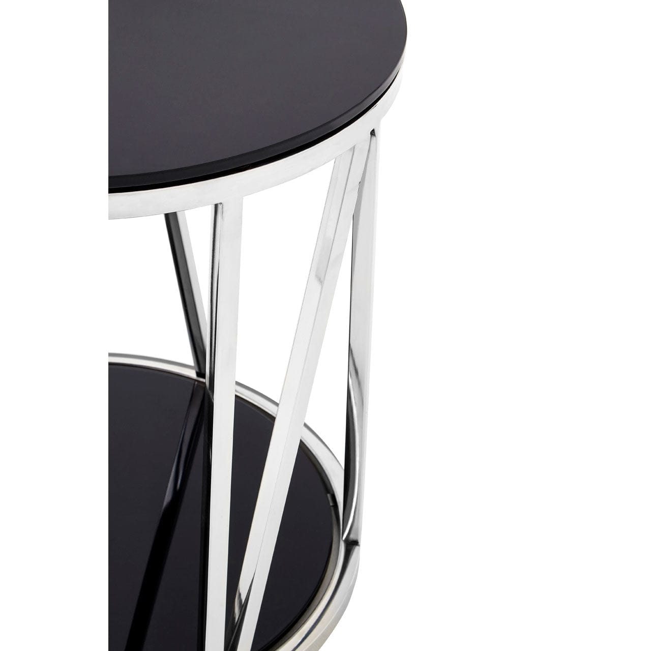 Hamilton Interiors Living Alvaro Round Chrome Finish Side Table House of Isabella UK