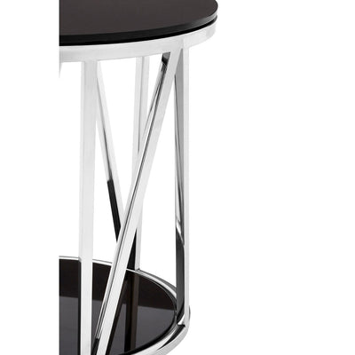 Hamilton Interiors Living Alvaro Round Chrome Finish Side Table House of Isabella UK