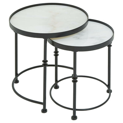 Hamilton Interiors Living Arcana Set Of 2 Round Side Tables House of Isabella UK