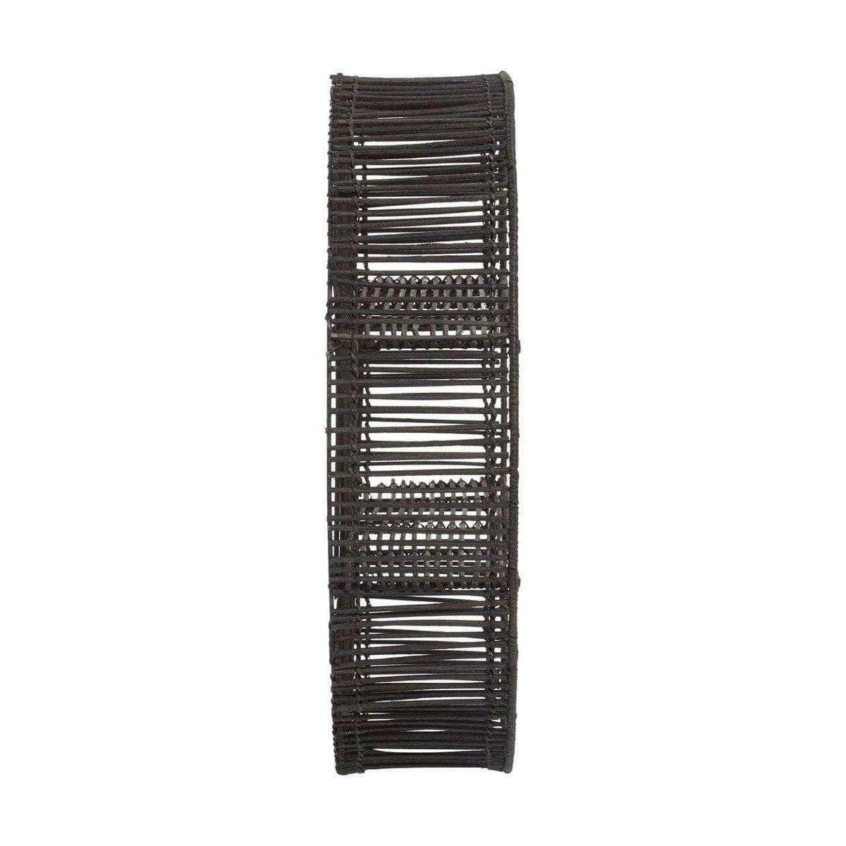 Batu Large Black Rattan Wall Shelf.