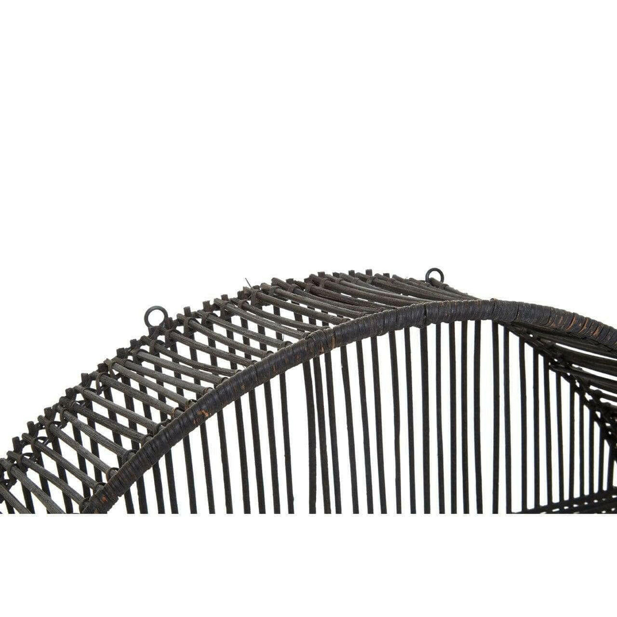 Batu Large Black Rattan Wall Shelf.