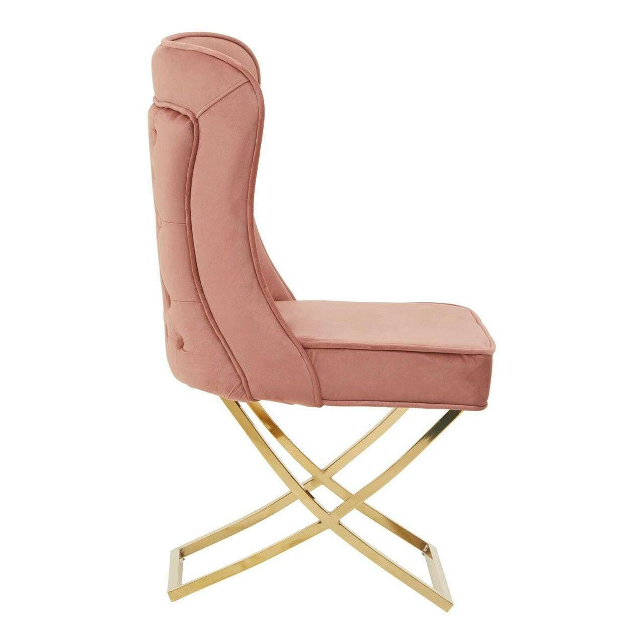 Hamilton Interiors Living Belle Dusky Pink Velvet Chair House of Isabella UK