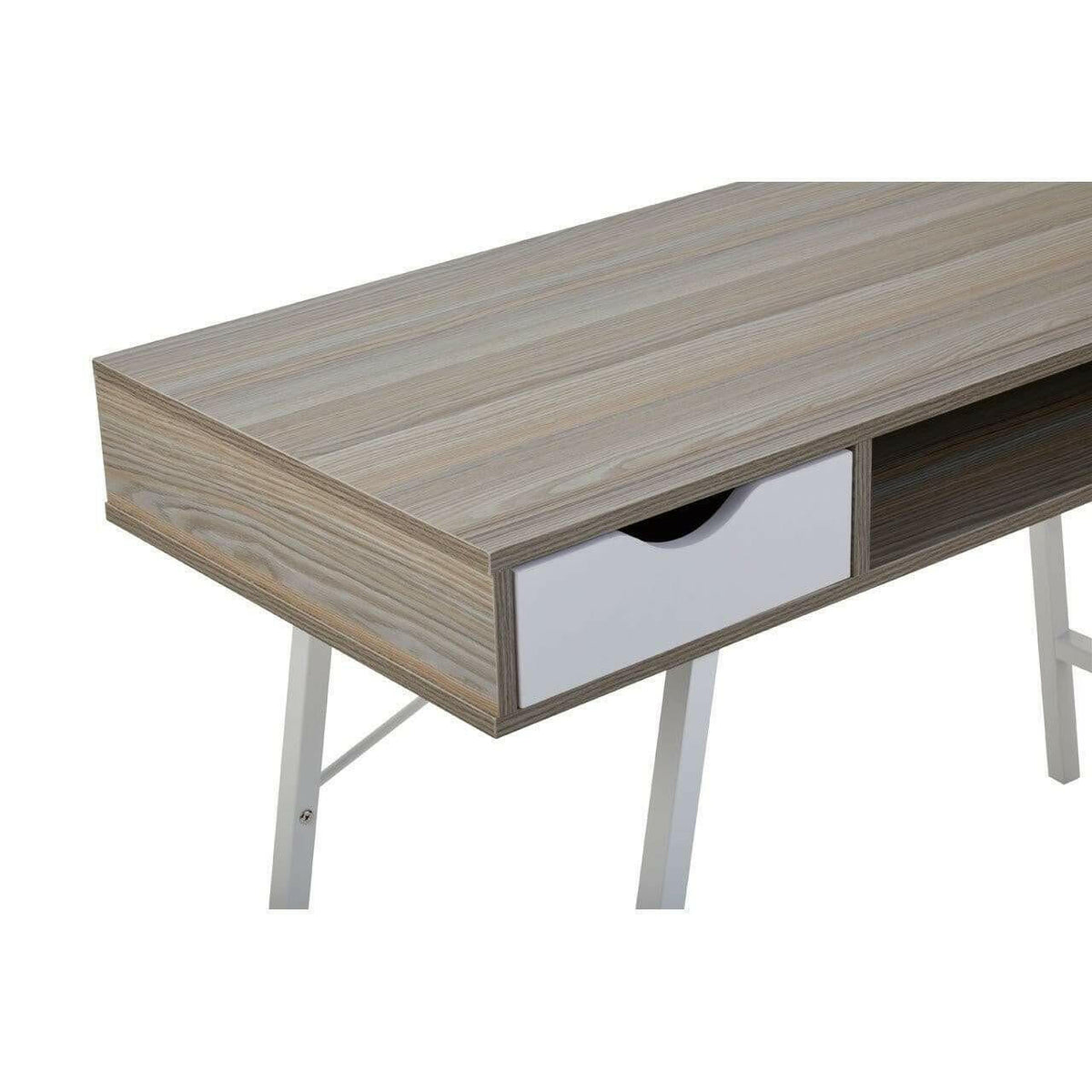 Brooklyn Two Drawer Light Oak Veneer Desk.