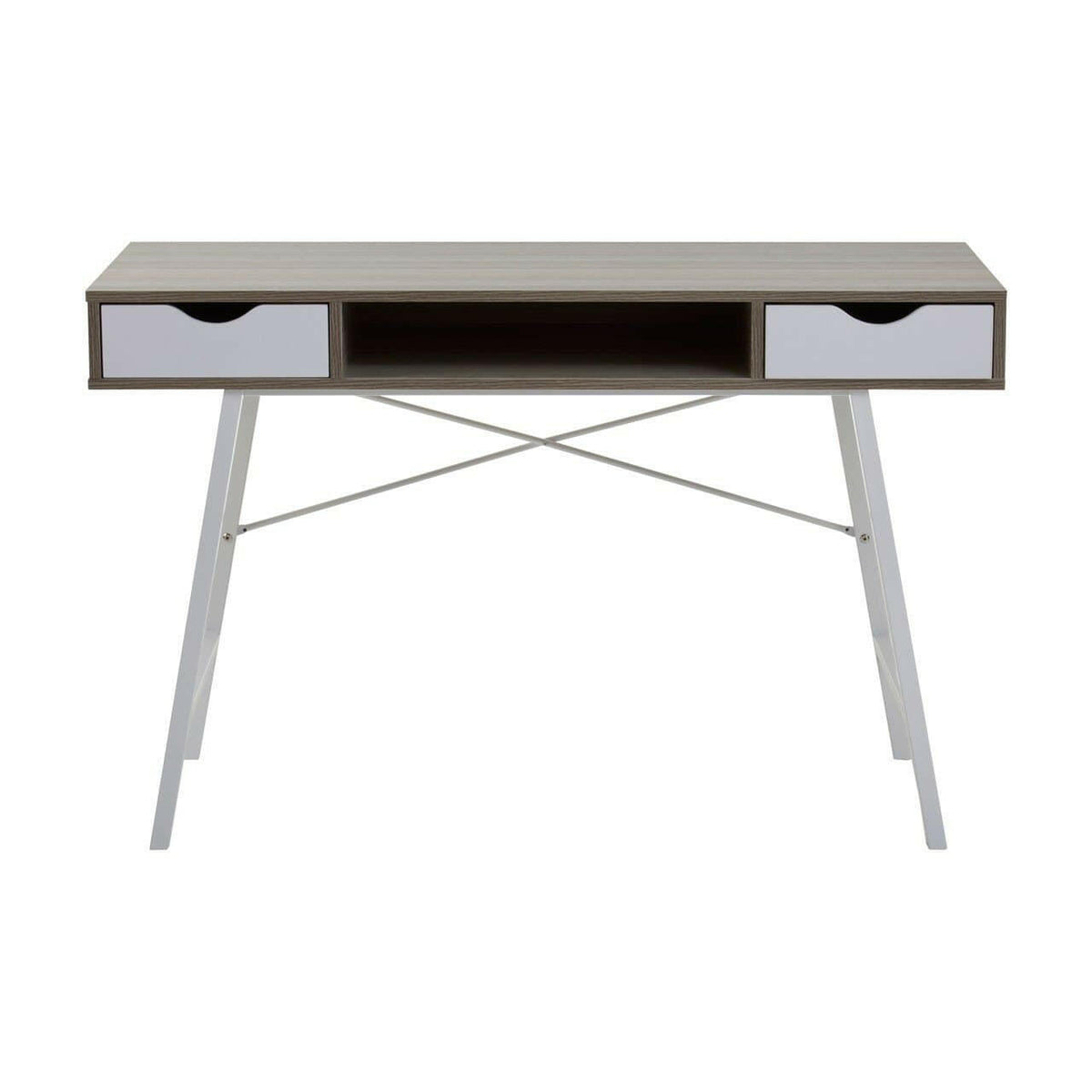 Brooklyn Two Drawer Light Oak Veneer Desk.