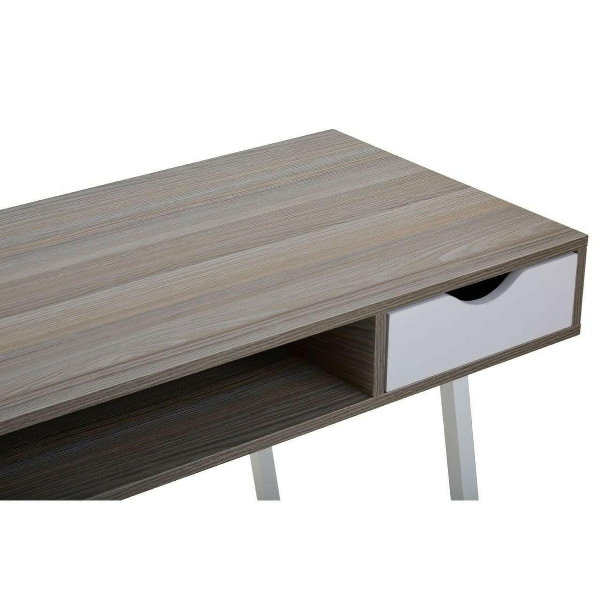 Brooklyn Two Drawer Light Oak Veneer Desk.