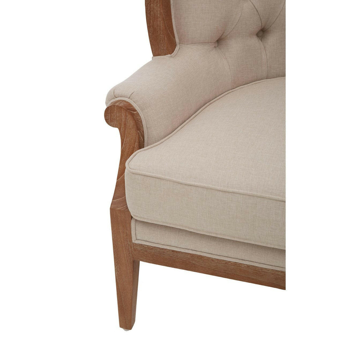 Cabra Cream Fabric Chair With Straight Legs.