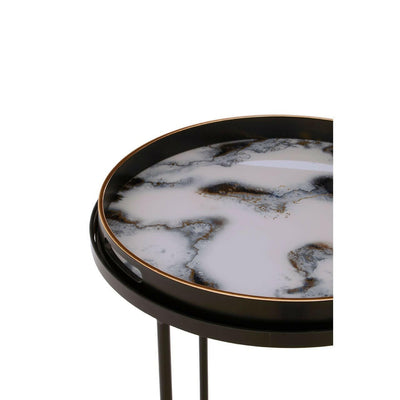 Hamilton Interiors Living Celina Set Of 2 Marble Effect Nesting Tables House of Isabella UK