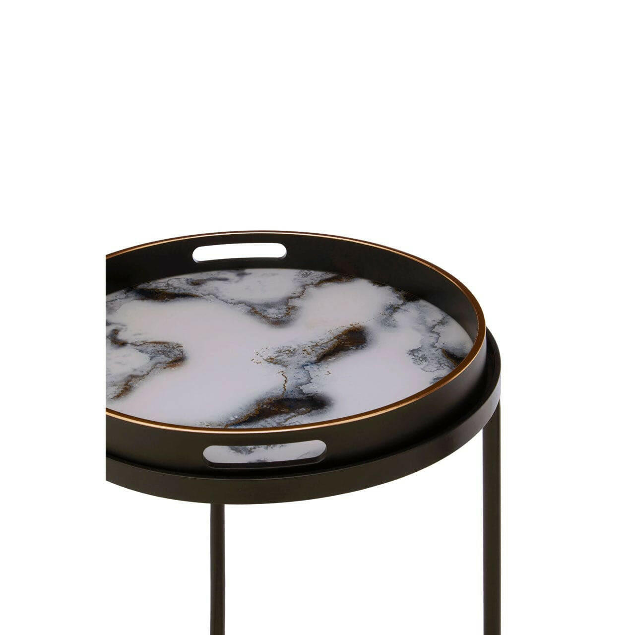 Hamilton Interiors Living Celina Set Of 2 Marble Effect Nesting Tables House of Isabella UK