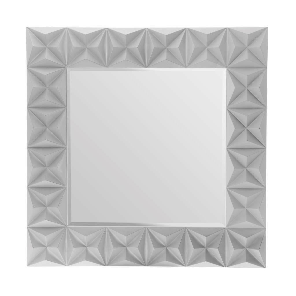 Edward 3D Grey Square Wall Mirror.