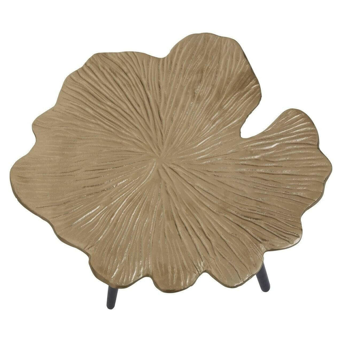 Gold Ginkgo Small Side Table.