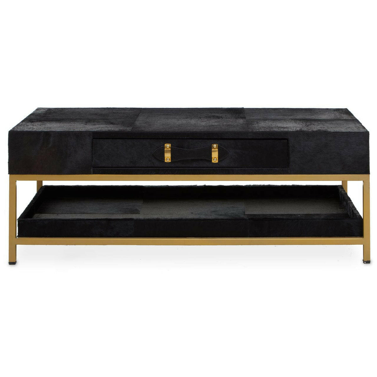 Kensington Townhouse Hair On Hide Black And Gold Coffee Table.