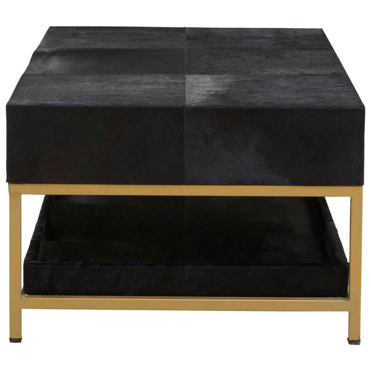 Kensington Townhouse Hair On Hide Black And Gold Coffee Table.
