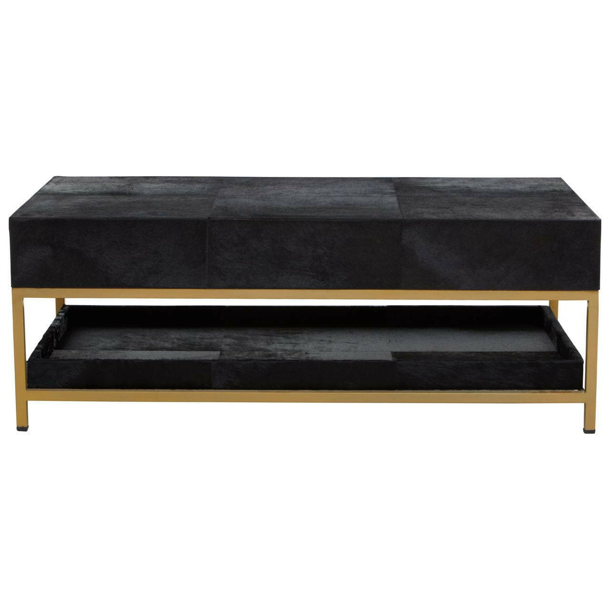 Kensington Townhouse Hair On Hide Black And Gold Coffee Table.