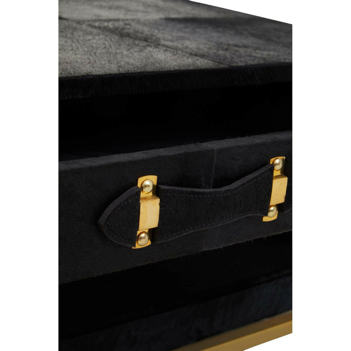 Kensington Townhouse Hair On Hide Black And Gold Coffee Table.
