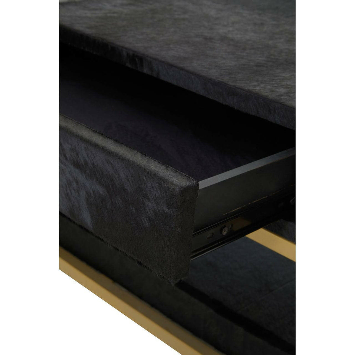 Kensington Townhouse Hair On Hide Black And Gold Coffee Table.