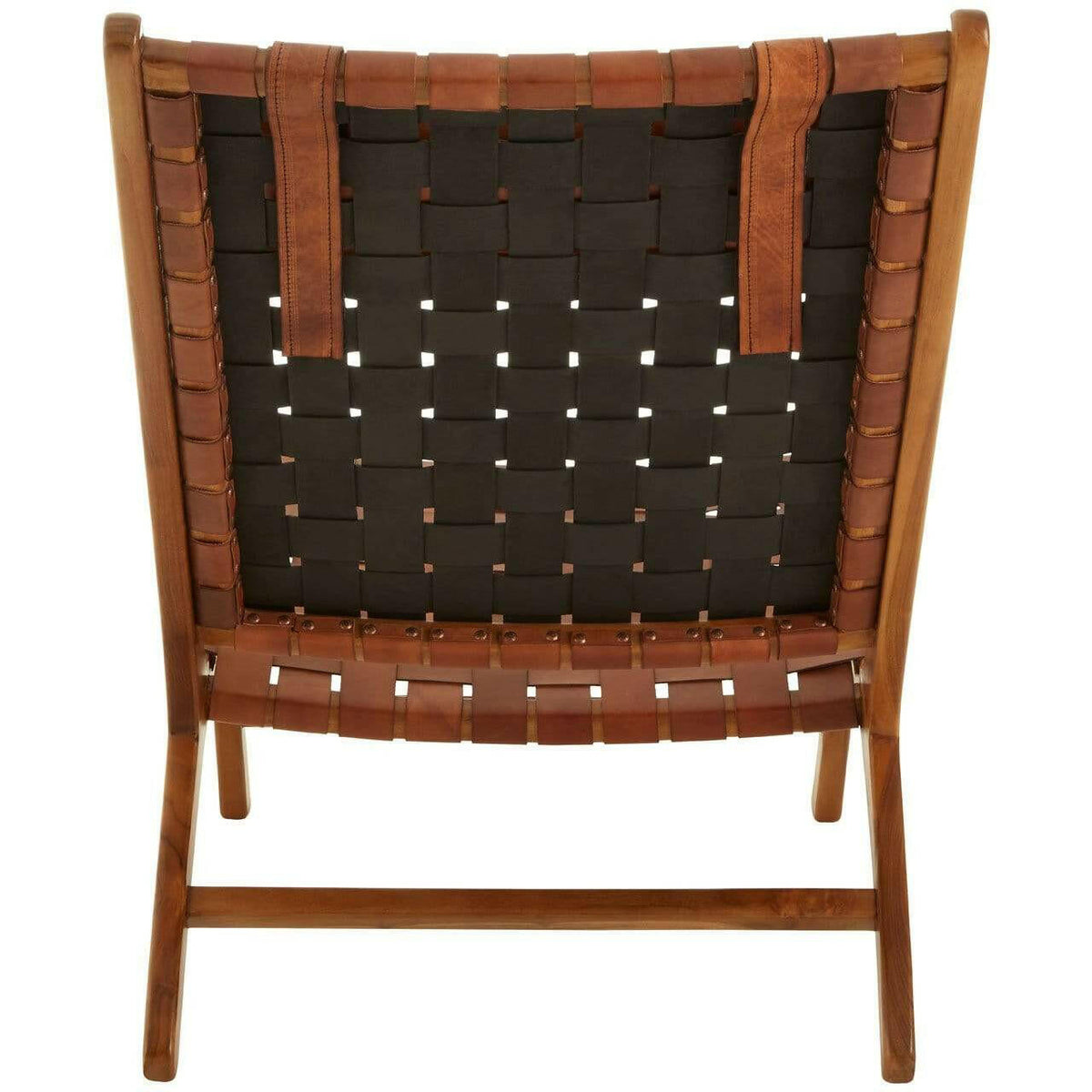 Kenza Teak Wood And Leather Chair.
