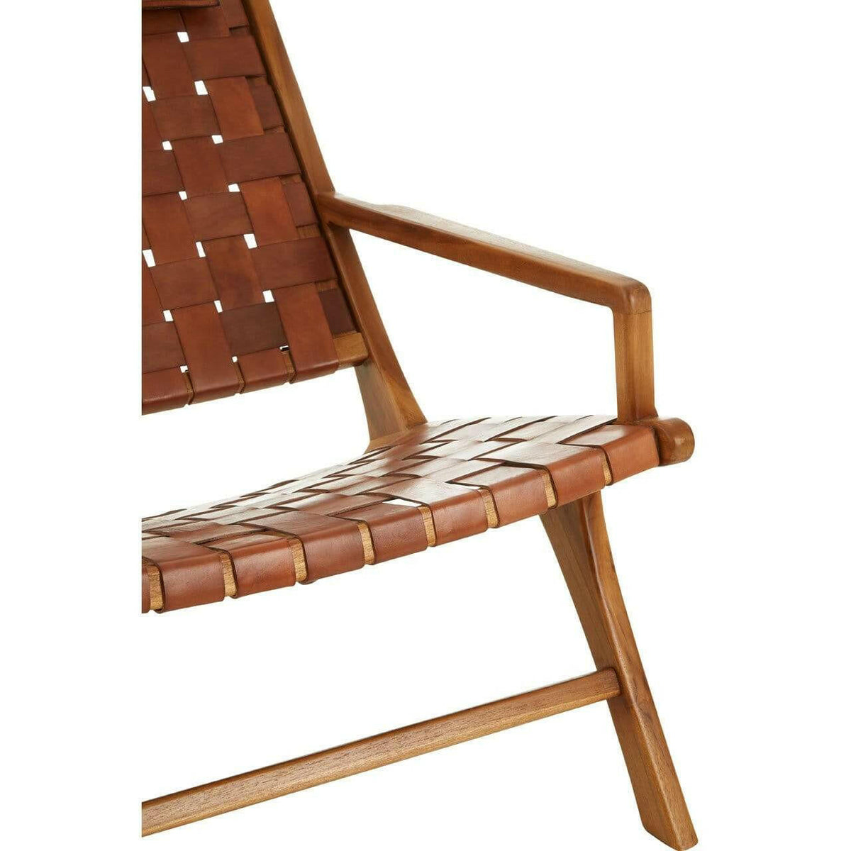 Kenza Teak Wood And Leather Chair.