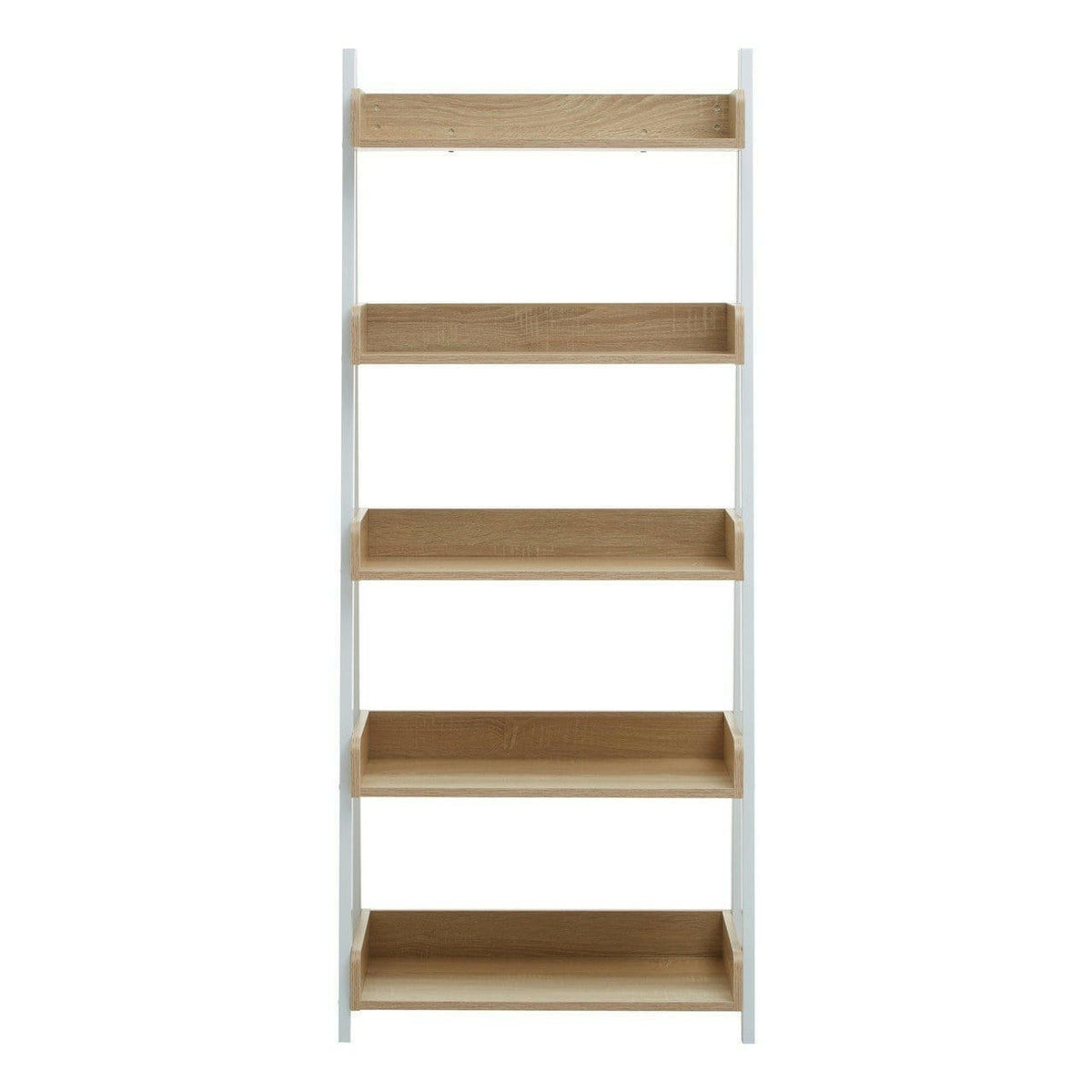 Kitsey Five Tier Light Oak Shelf Unit.