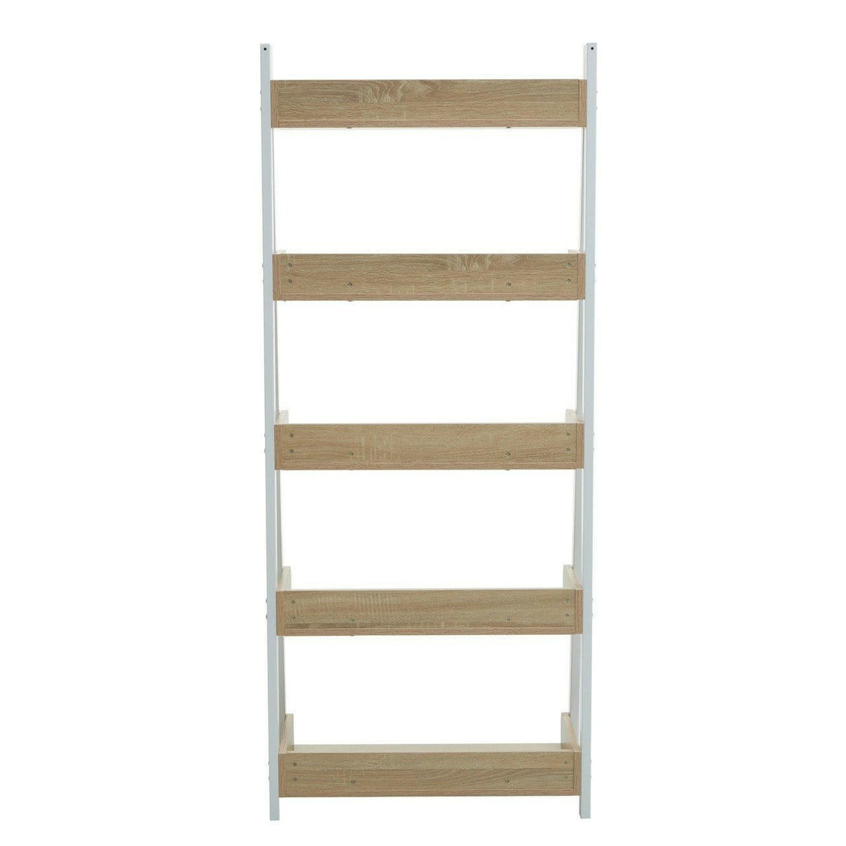 Kitsey Five Tier Light Oak Shelf Unit.