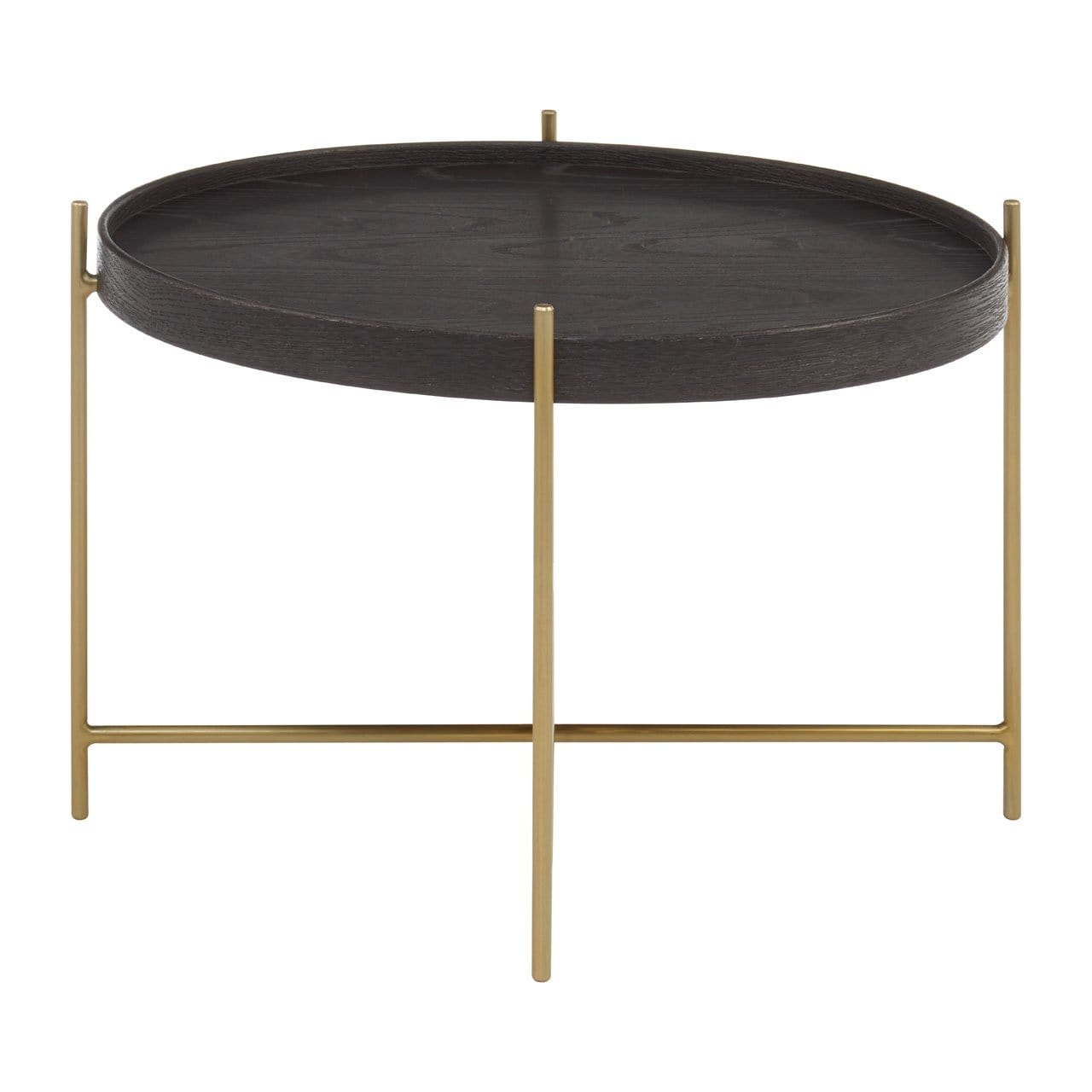 Hamilton Interiors Living Lino Medium Black / Gold Side Table House of Isabella UK