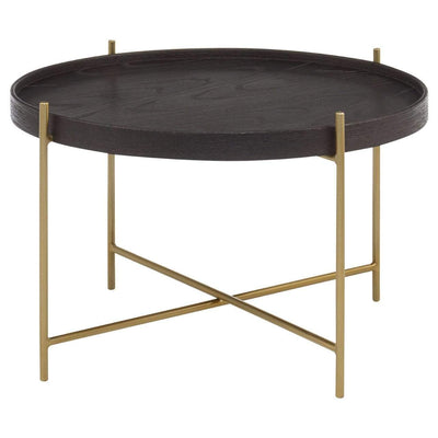 Hamilton Interiors Living Lino Medium Black / Gold Side Table House of Isabella UK