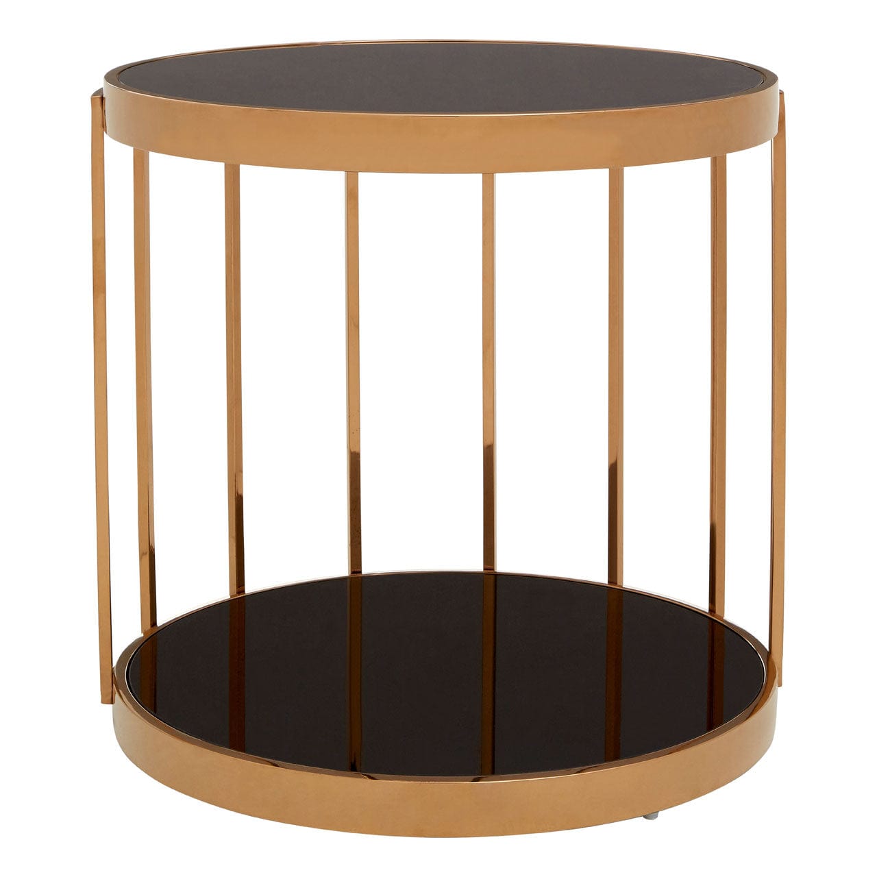 Hamilton Interiors Living Novo Rose Gold Cage Design Side Table House of Isabella UK