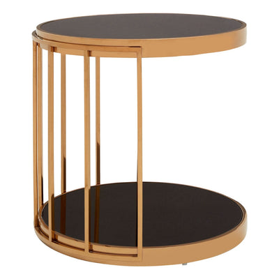 Hamilton Interiors Living Novo Rose Gold Cage Design Side Table House of Isabella UK