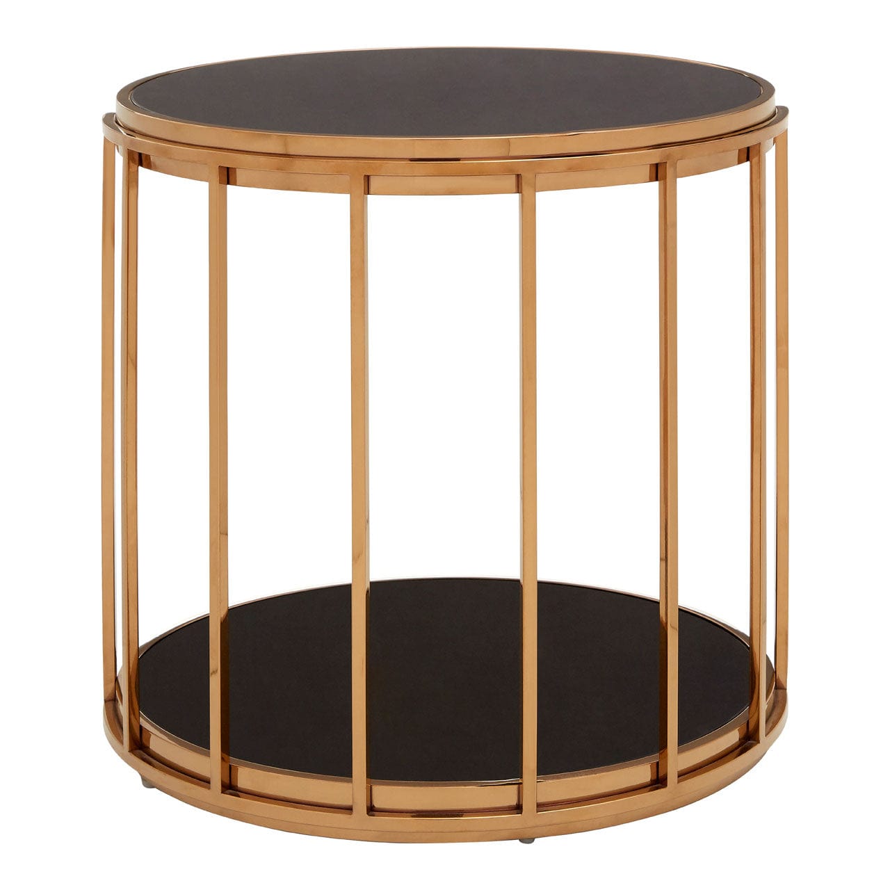 Hamilton Interiors Living Novo Rose Gold Cage Design Side Table House of Isabella UK