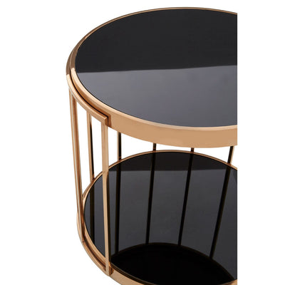 Hamilton Interiors Living Novo Rose Gold Cage Design Side Table House of Isabella UK