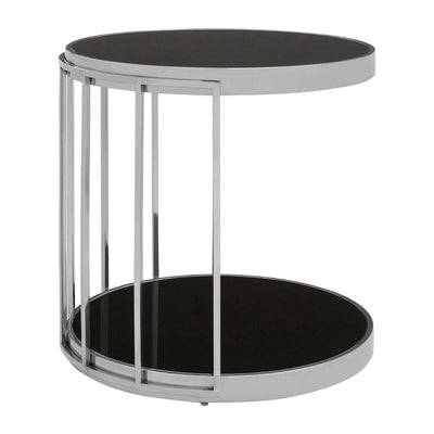 Hamilton Interiors Living Novo Silver Cage Design Side Table House of Isabella UK