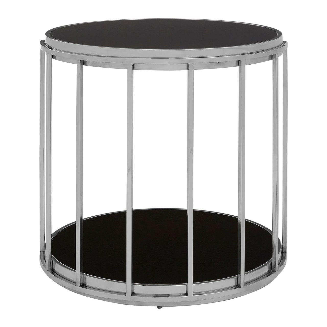 Hamilton Interiors Living Novo Silver Cage Design Side Table House of Isabella UK