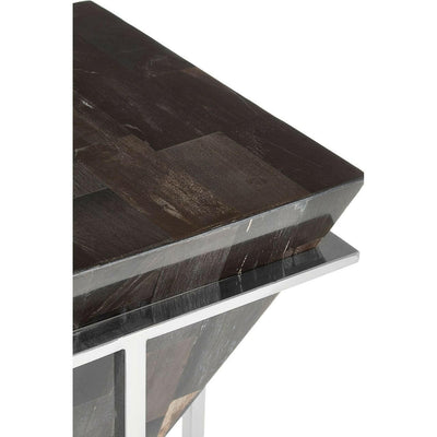 Hamilton Interiors Living Relic Large Dark Petrified Wood Side Table House of Isabella UK