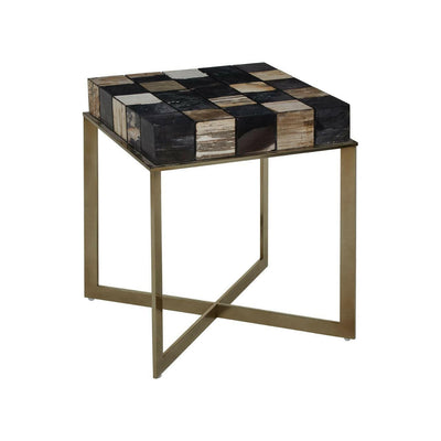 Hamilton Interiors Living Relic Side Table With Brass Finish House of Isabella UK