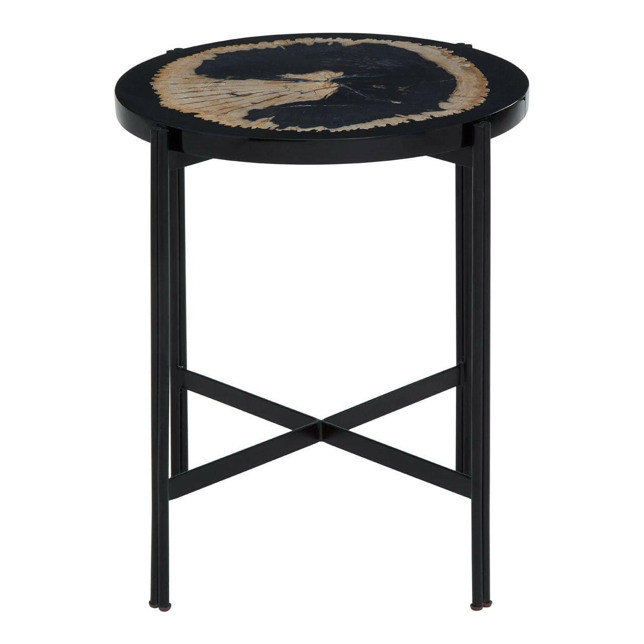 Hamilton Interiors Living Relic Side Table With Resin Powder Coated Frame House of Isabella UK