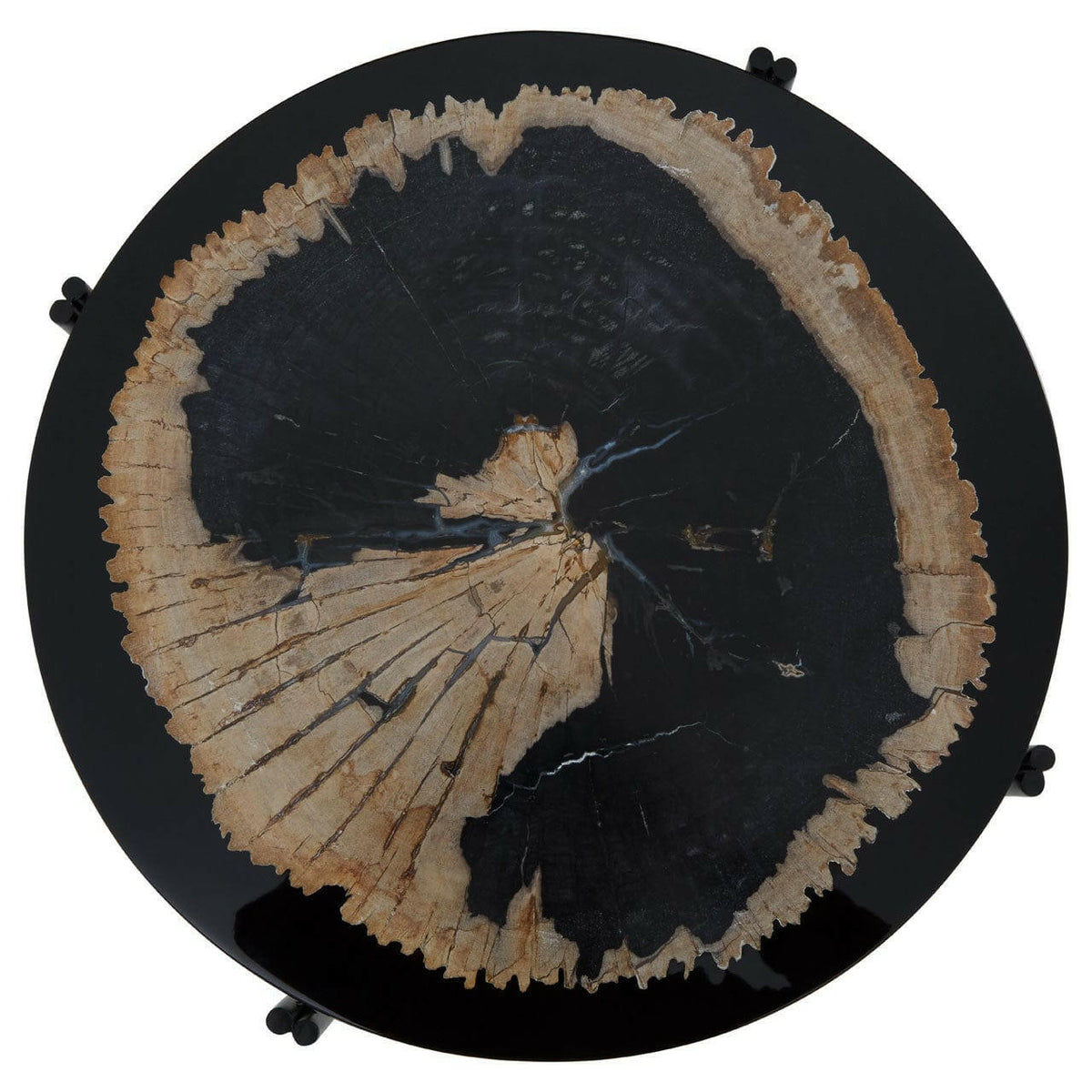 Relic Side Table With Resin Powder Coated Frame.