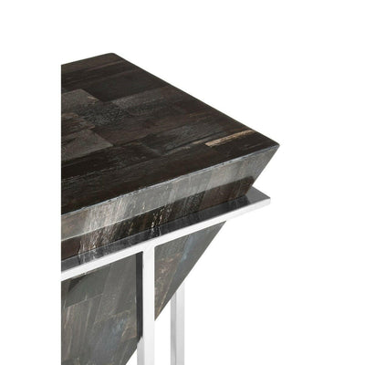 Hamilton Interiors Living Relic Small Dark Petrified Wood Side Table House of Isabella UK