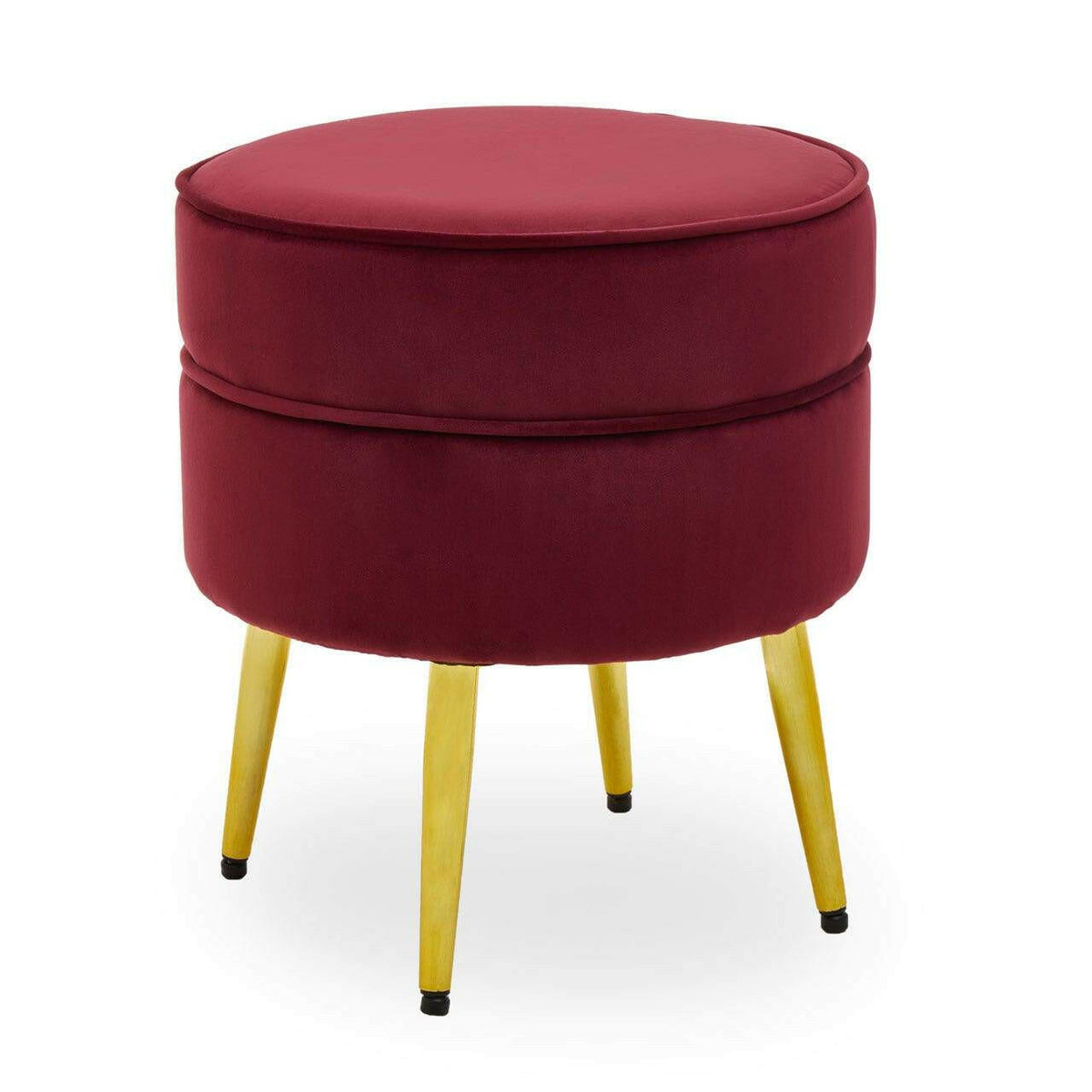 Tamra Round Velvet Gold Leg Footstool.