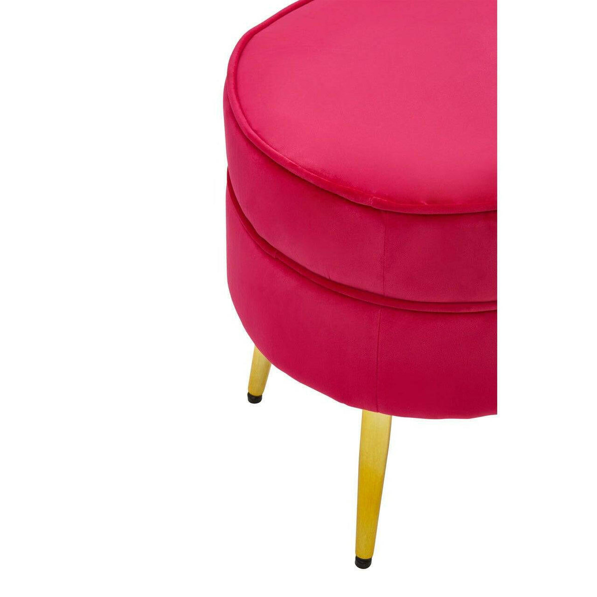 Tamra Round Velvet Gold Leg Footstool.