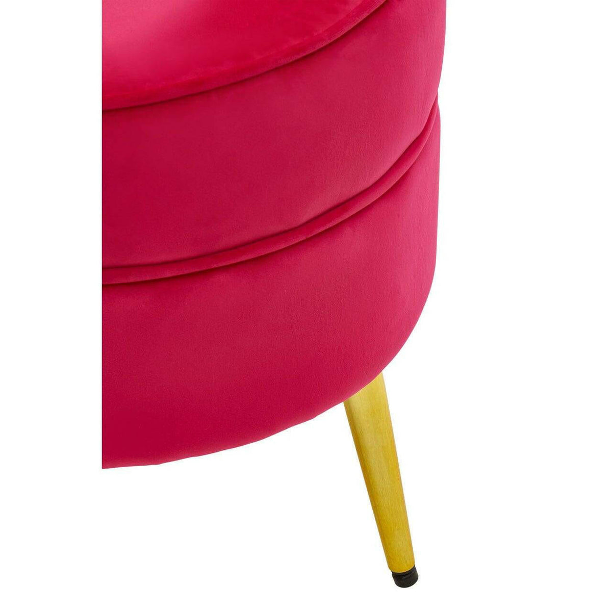 Tamra Round Velvet Gold Leg Footstool.