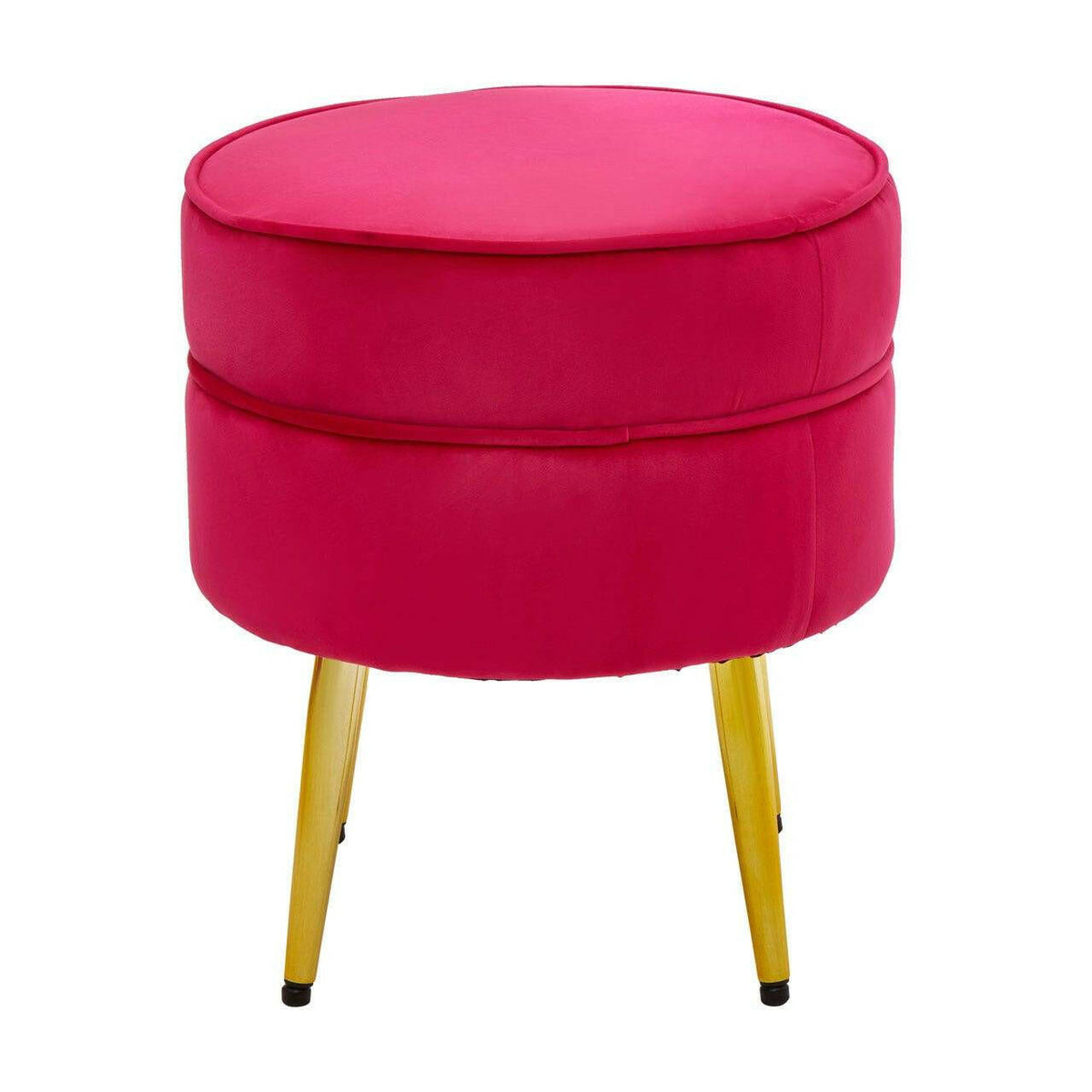Tamra Round Velvet Gold Leg Footstool.
